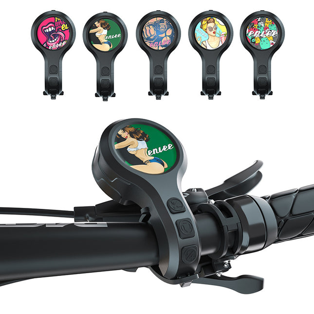 Black Style A Ultra-Loud Electric Bike Horn - 130dB USB Rechargeable, IPX6 Waterproof, Easy Mount Bicycle Safety Bell