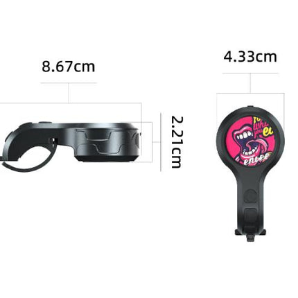 Black Style A Ultra-Loud Electric Bike Horn - 130dB USB Rechargeable, IPX6 Waterproof, Easy Mount Bicycle Safety Bell