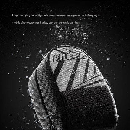 Black Compact Bike Saddle Bag - Quick-Release Water-Resistant Tail Pouch with Reflective Accents