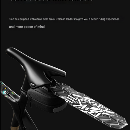 Khaki Compact Bike Saddle Bag - Quick-Release Water-Resistant Tail Pouch with Reflective Accents