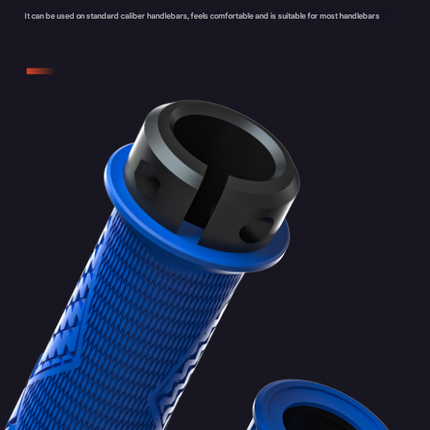 Dark Grey Ergonomic Lock-On Bike Grips - Anti-Slip TPR Rubber, Alloy Rings & Plugs for MTB & Commuter Bikes