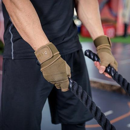 Size M Black Heavy Duty Workout Gloves with Wrist Support - Anti-Slip Gel Padded Gym Gloves for Weightlifting, Training & Fitness