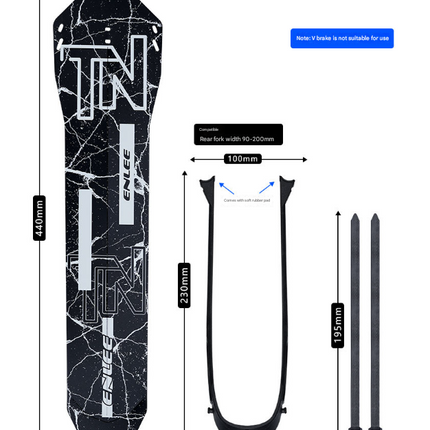 Style D Black and Pink Lightweight Bicycle Rear Mudguard - Adjustable PP5 Fender for MTB, Road & Folding Bikes (NOT for V-Brakes)