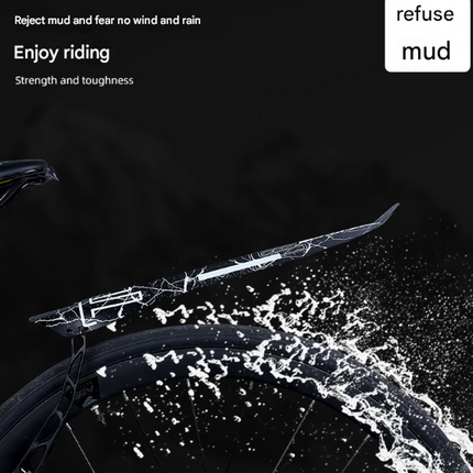 Style E Black Lightweight Bicycle Rear Mudguard - Adjustable PP5 Fender for MTB, Road & Folding Bikes (NOT for V-Brakes)