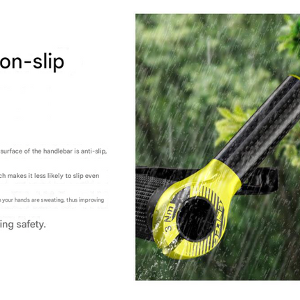 Black and Fluorescent Yellow Ultralight Carbon Fiber Bicycle Bar Ends - Ergonomic Anti-Slip Grips for MTB & Hybrid Bikes (22.2mm)