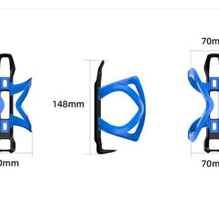 Black Ultra Lightweight Road & Mountain Bike Water Bottle Cage - 39g Polycarbonate + Glass Fiber, Fits Most Bottles