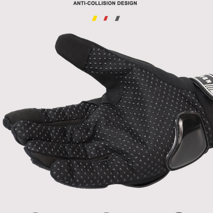 Size XL Red and Black Protective Motorcycle Riding Gloves - Hard Knuckle Armour & Touchscreen Fingertips