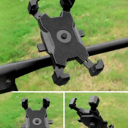 Red and Black Secure Grip Bike Phone Mount - Adjustable 360 Rotation Bicycle Handlebar Holder, Universal Cradle for MTB & Road Cycling