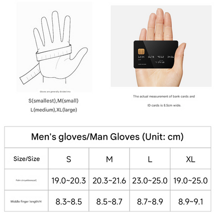 XL Black Premium Men's Genuine Sheepskin Leather Driving & Cycling Gloves