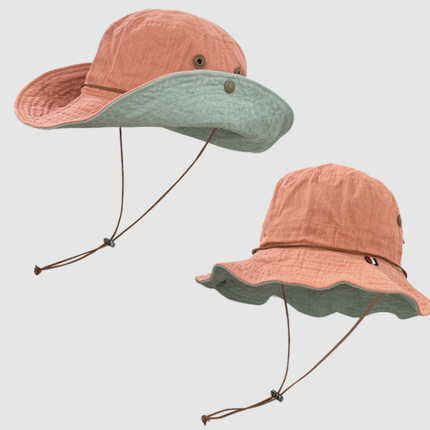 Pink Wide Brim Outdoor Cowboy Sun Hat - Adjustable & Breathable for Hiking, Fishing, and Camping
