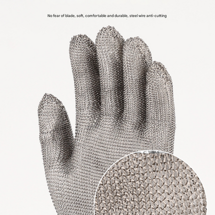 1 pair of silver A9 grade 316 stainless steel cut resistant gloves(XL)