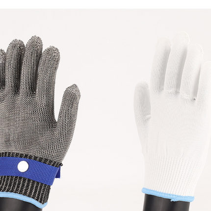 1 pair of silver A9 grade 316 stainless steel cut resistant gloves(XL)