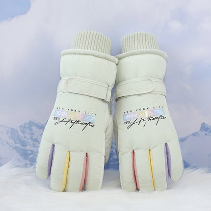 Green Women's Warm Winter Ski Gloves - Waterproof & Windproof Touchscreen Gloves for Snow Sports
