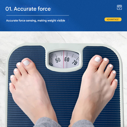 Dark Gray Classic Mechanical Bathroom Scale - Battery-Free Analog Body Weight Scale with Non-Slip Platform