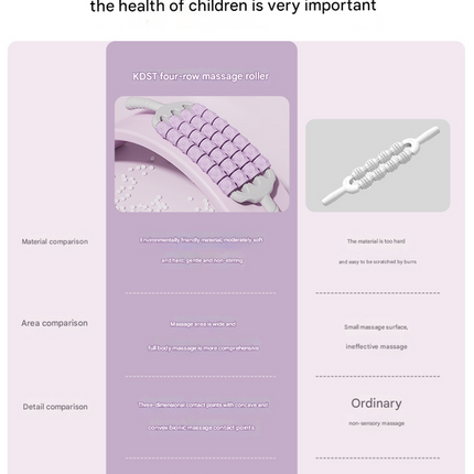 Purple Four-Row Bendable Massage Roller - Muscle Relaxation and Sensory Integration Training for Children