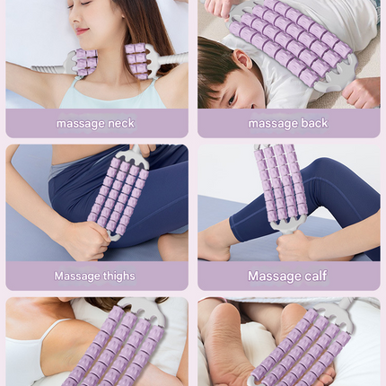 Purple Four-Row Bendable Massage Roller - Muscle Relaxation and Sensory Integration Training for Children