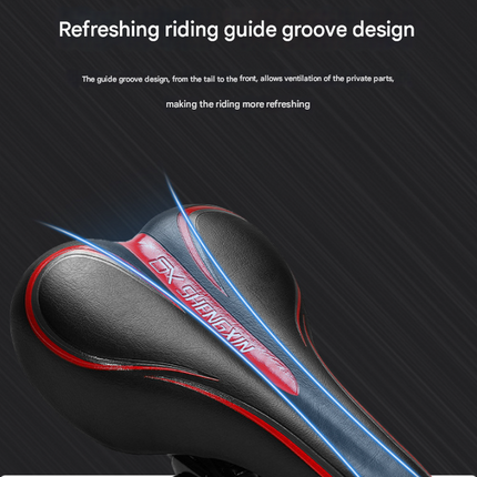 Black and red Mountain Bike Saddle - Comfortable and Durable Bicycle Seat for MTB and Road Bikes