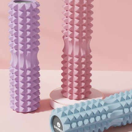 Blue High-Density 3D Trigger Point Foam Roller - Solid Core Massager for Deep Tissue Muscle Recovery & Yoga