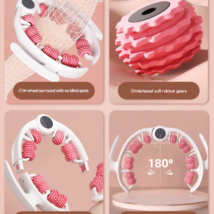 Pink U-Shape 360 Degree Massage Roller - Multi-Functional Leg, Arm & Neck Massager for Muscle Relief & Recovery