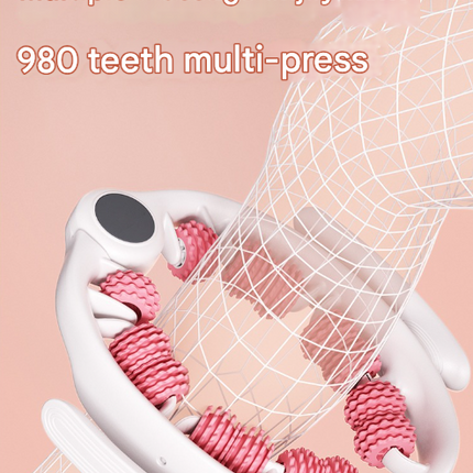 Pink U-Shape 360 Degree Massage Roller - Multi-Functional Leg, Arm & Neck Massager for Muscle Relief & Recovery