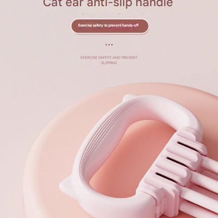 Green Adjustable Resistance Chest Expander with 6 Levels - Cute Cat Ear Puller for Full Body Workout