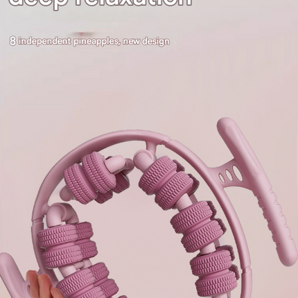 Purple 360° Wrap-Around Muscle Roller - 28-Wheel Massager for Legs, Arms & Calves