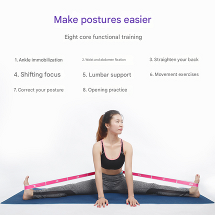Blue and Purple 9-Loop Yoga Stretch Strap - Numbered Band for Flexibility and Physical Therapy