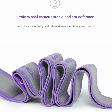 Blue and Purple 9-Loop Yoga Stretch Strap - Numbered Band for Flexibility and Physical Therapy