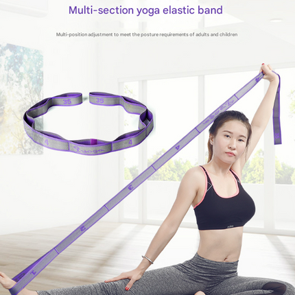 Pink and Blue 9-Loop Yoga Stretch Strap - Numbered Band for Flexibility and Physical Therapy