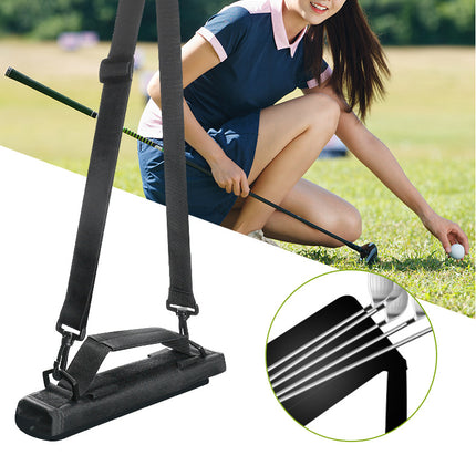 Black Compact Golf Club Carrier - Lightweight Sunday Practice Bag for Driving Range