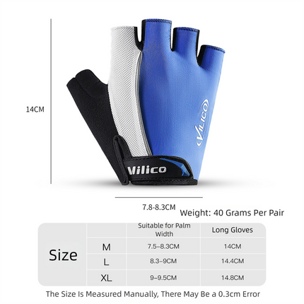 Size L Black Padded Half-Finger Cycling Gloves - Breathable Shock-Absorbing Workout Gloves for Gym & Fitness