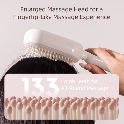 White Innovative Self-Cleaning Cushion Hairbrush - Retractable Bristle Detangling & Scalp Massager