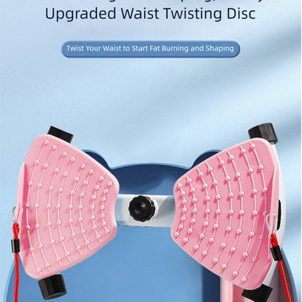 Blue Split Leg & Waist Twister Board - Core Abdominal Trainer with Resistance Bands for Home Fitness