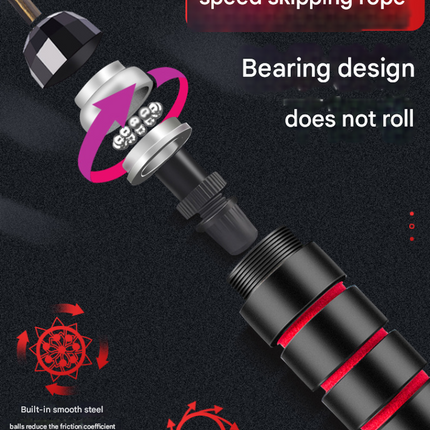 5 PCS Black-red Adjustable Steel Wire Speed Jump Rope Set - Professional Fitness Rope with Ball Bearings for Cardio, Boxing & Workout