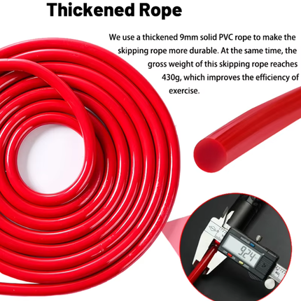 Blue Weighted Jump Rope for Workout Fitness - Thick 9mm Cable for Intense Fitness, Strength & Cardio Workout