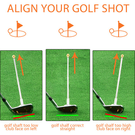 Black Adjustable Magnetic Golf Club Face Alignment and Swing Trainer