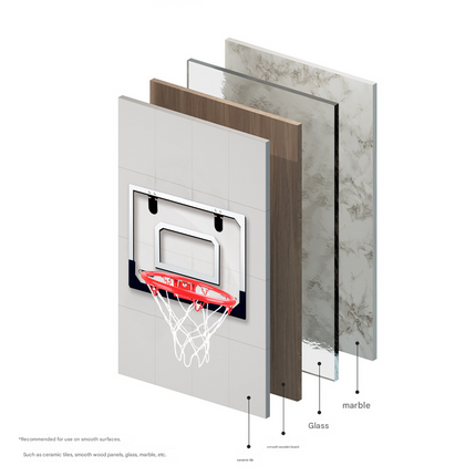 Indoor Mini Basketball Hoop Foldable Over The Door Basketball Set with Spring Action Breakaway Rim Transparent Backboard for Kids and Adults Home Office Fun