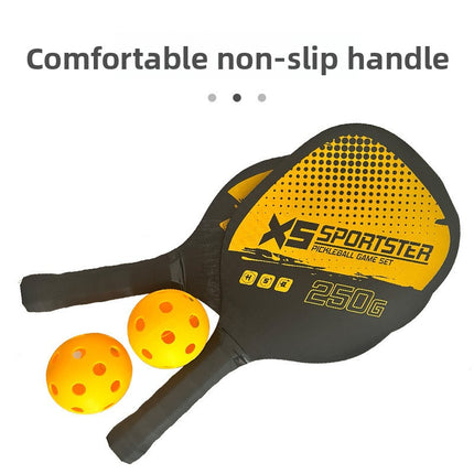 Red Pickleball Paddles Set of 2 Lightweight Wood Rackets with 4 Pickleballs and Carry Bag Outdoor Sports Equipment for Beginners