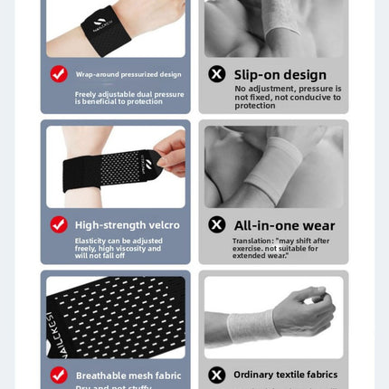 2PCS Adjustable Wrist Support Brace Ultra Thin Breathable Mesh Wrap for Sports Tennis Gym & Daily Office Use One Size Fits Most Graphite Black