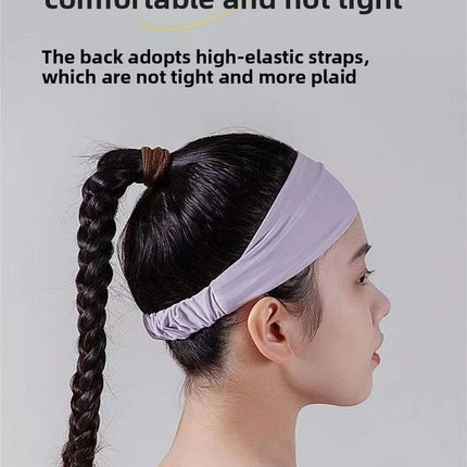 2 Pack Sports Headband with Silicone Sweat Guide Non-Slip Moisture Wicking Hair Band for Running Yoga Gym Fitness Quick Dry Breathable (Black & Purple)