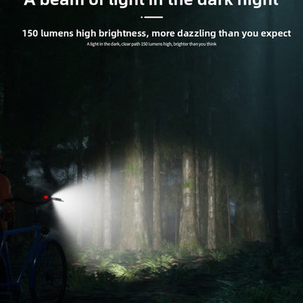 USB Rechargeable Mini Bike Light Front & Rear Combo - 150 Lumen LED High Brightness Safety Lamp for Cycling - IPX8 Waterproof Aluminium Helmet & Handlebar Light - Black