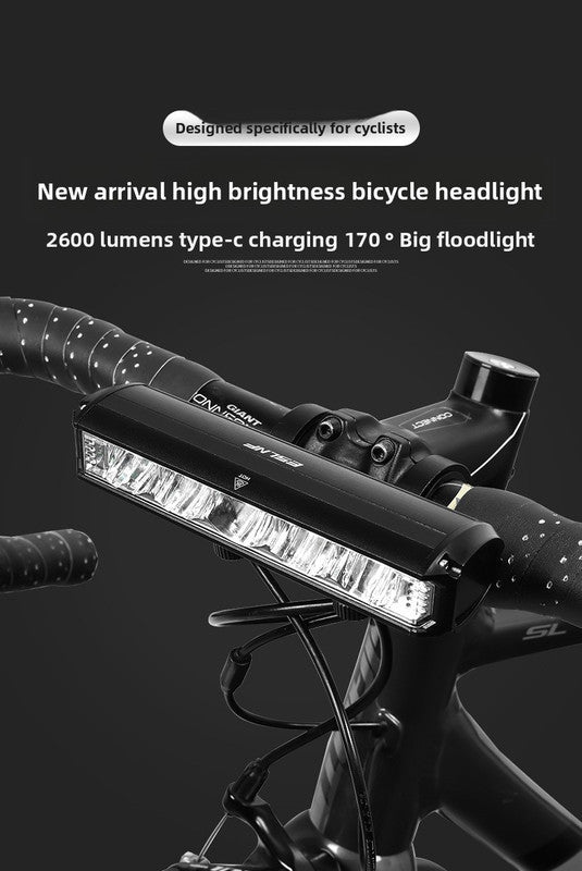 EOS630 1700 Lumen High Brightness Bike Light with Single Bracket Mount - 4000mAh Long Life USB Rechargeable Battery - Aluminium Alloy Horizontal Headlamp for MTB & Road Cycling