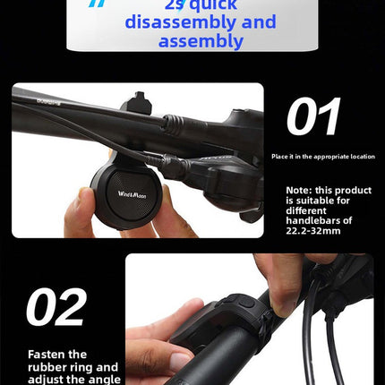 130dB Electric Bike Horn with Anti-Theft Alarm 4 Sound Modes Adjustable Volume USB Rechargeable Waterproof Bicycle Bell for MTB Road Scooter Black