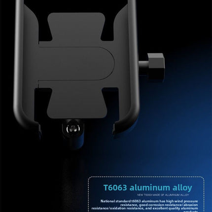 Universal Aluminium Motorcycle Phone Holder Handlebar Mount 360 Rotation Anti-Shake CNC Metal for Bike Scooter 4-7 Inch Phones Sliver