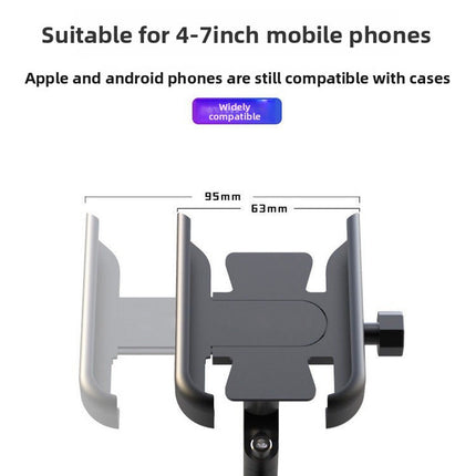 Universal Aluminium Motorcycle Phone Holder Rearview Mirror Mount 360 Rotation Anti-Shake M3 Metal for Motorbike Scooter Sliver