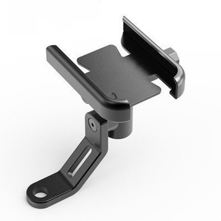 New M3 Aluminium Motorcycle Phone Holder Rearview Mirror Mount 360 Rotation Anti-Shake Metal Bracket for Scooter Motorbike 4-7 Inch Phones Black