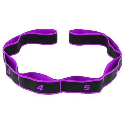 Purple 3 Pack Multi-Loop Yoga Stretching Strap with Numbered Sections 90cm Elastic Resistance Band for Dance Pilates Body Sculpting Australian Fitness Gear
