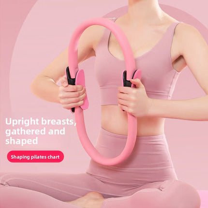 Pink Pilates Ring Exercise Tool – High-Elasticity Yoga Ring for Core Strength, Postpartum Recovery, Glute Toning & Full-Body Workout (Unisex)