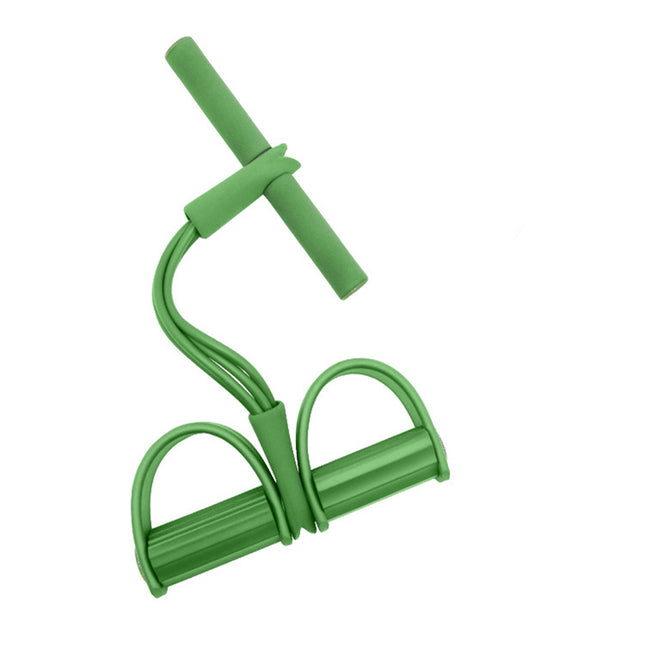 Green Home Multi-Function Foot Pedal Resistance Trainer – 4-Strand Elastic Pull Rope for Abdominal Exercise, Sit-Up Assistance, and Full-Body Fitness (Unisex)