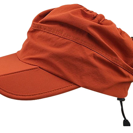 Orange Outdoor Quick Dry Sun Hat - Foldable Visor Cap - UV Protection - 55-58cm